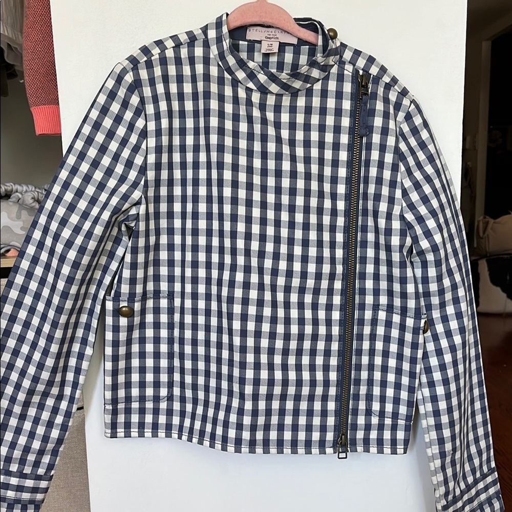 Stella McCartney Blue and White Checkered Jacket